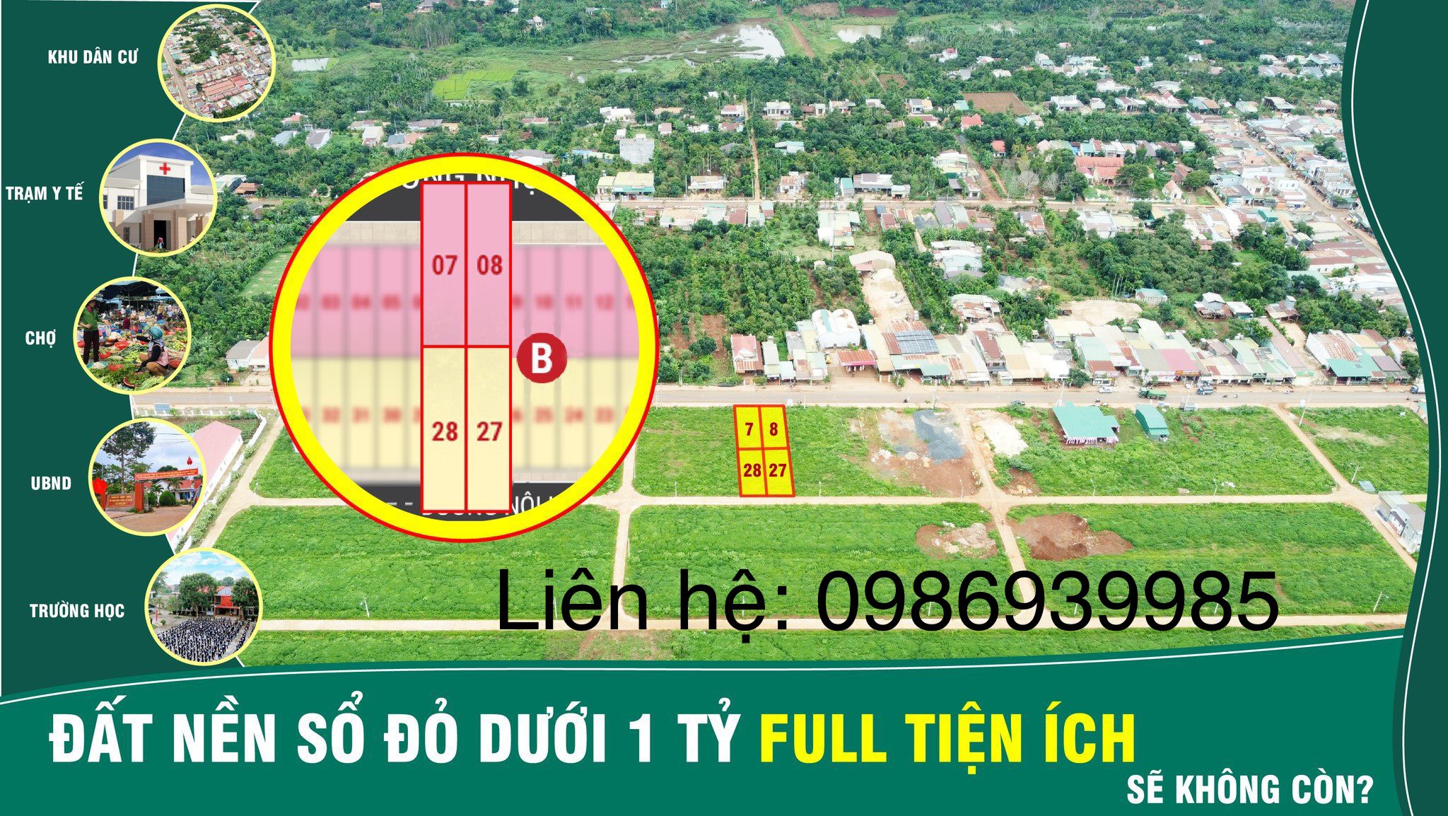 bán đất nền sổ đỏ tại huyện Krông NĂng giá 899tr/nền diện tích 132m2