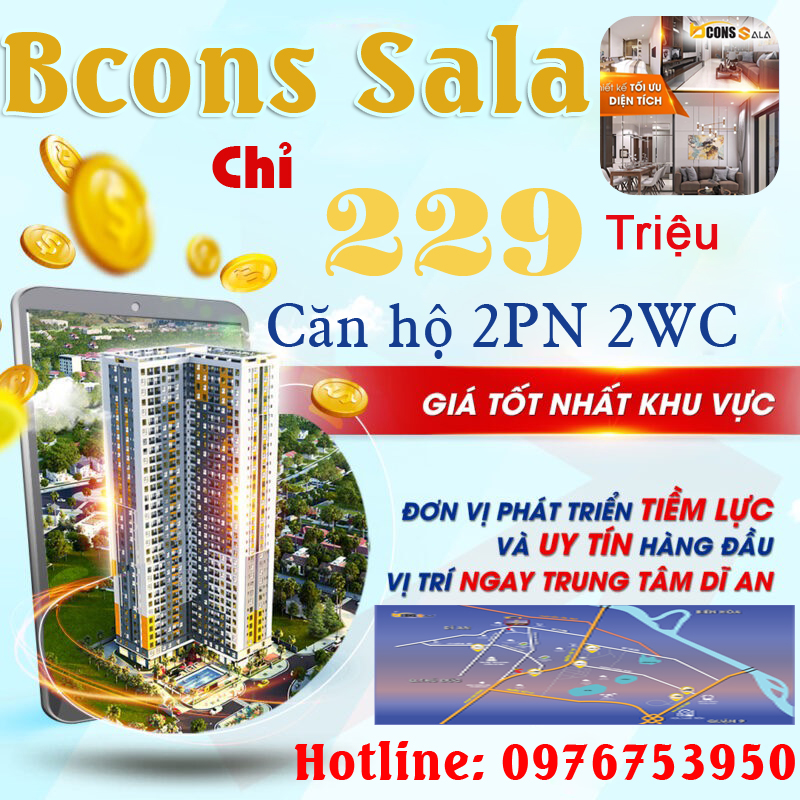 Bcons Sala quý 3/2023 nhận nhà chỉ 1,5tỷ có ngay căn hộ 2Pn - 2Wc