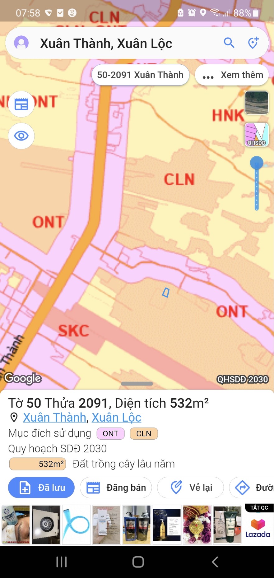 Bán 500m đất có 300m thổ cư ở Xuân Thành, Xuân Lộc, Đồng Nai