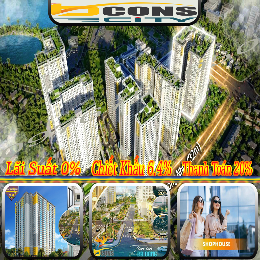 Sở hữu căn hộ trong khu phức hợp Bcons chỉ 379triệu mà 0 có lãi suất