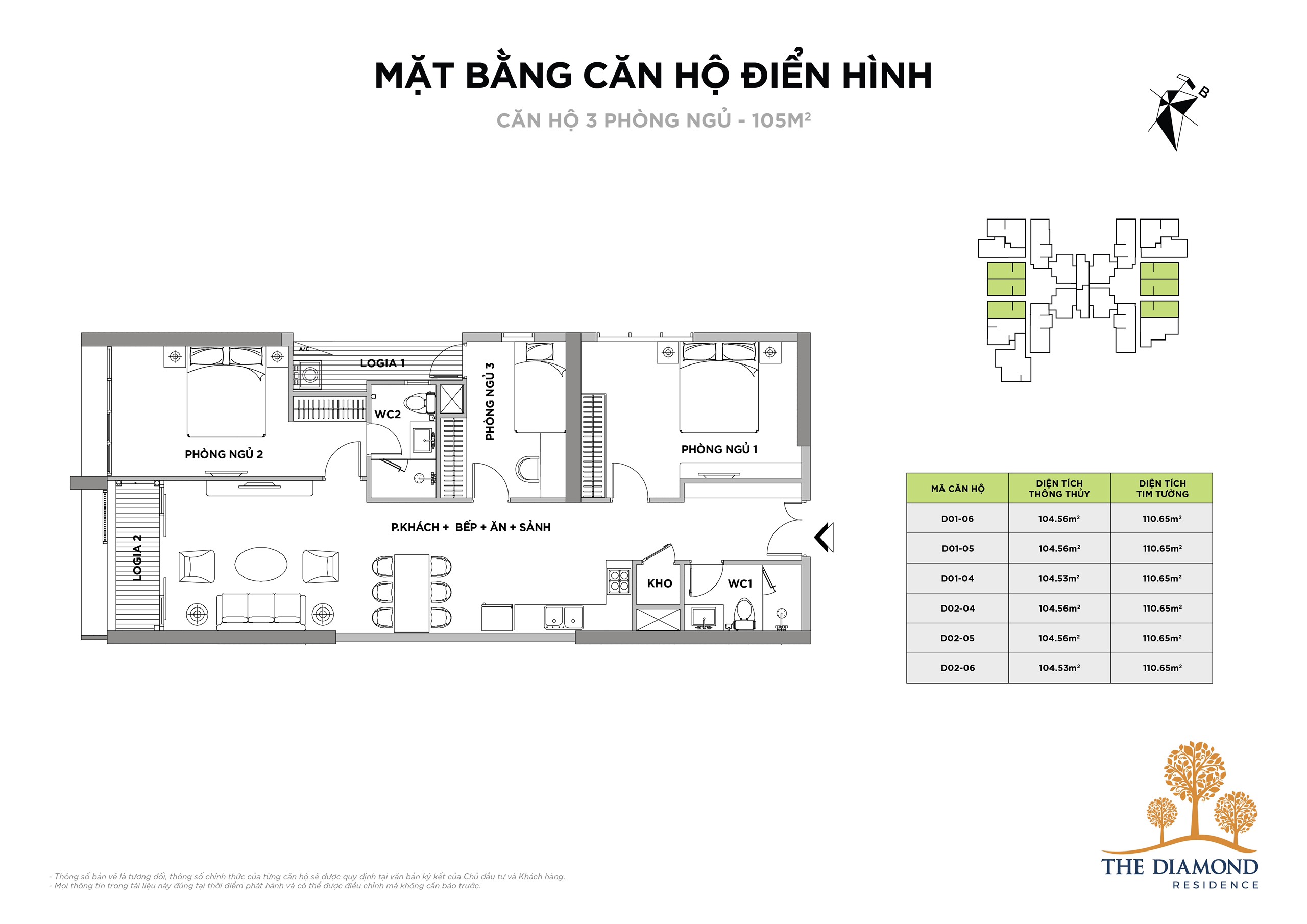 CHỈ HƠN 3TỶ SỞ HỮU NGAY CĂN HỘ 4PN4VS  202M2 TẠI THE DIAMOND RESIDENCE