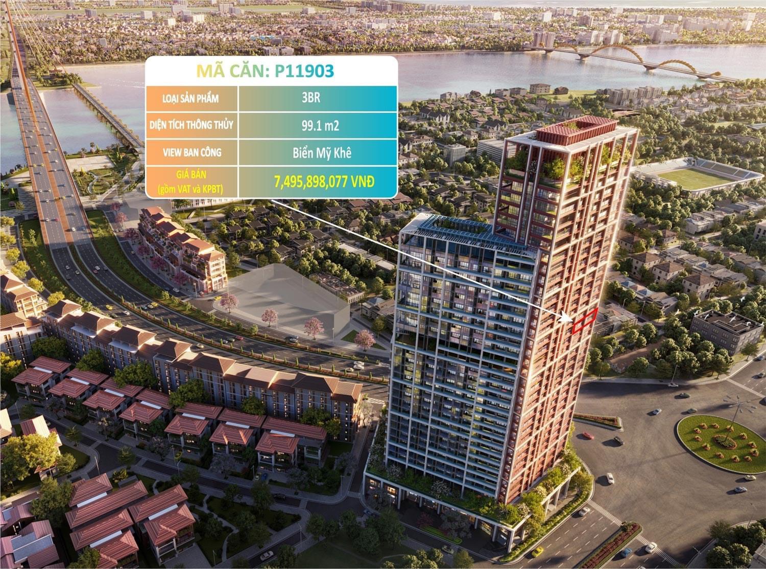 Bán căn hộ cao cấp view biển giao lộ 3 quận Đà Nẵng !!!