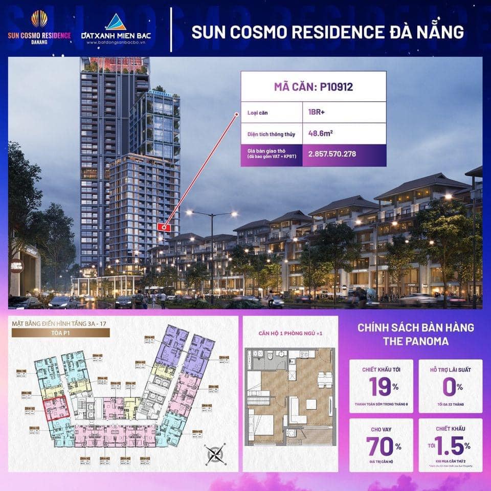 Khám phá căn hộ 1PN+1 xu hướng mới tại tháp căn hộ The Panoma Đà Nẵng