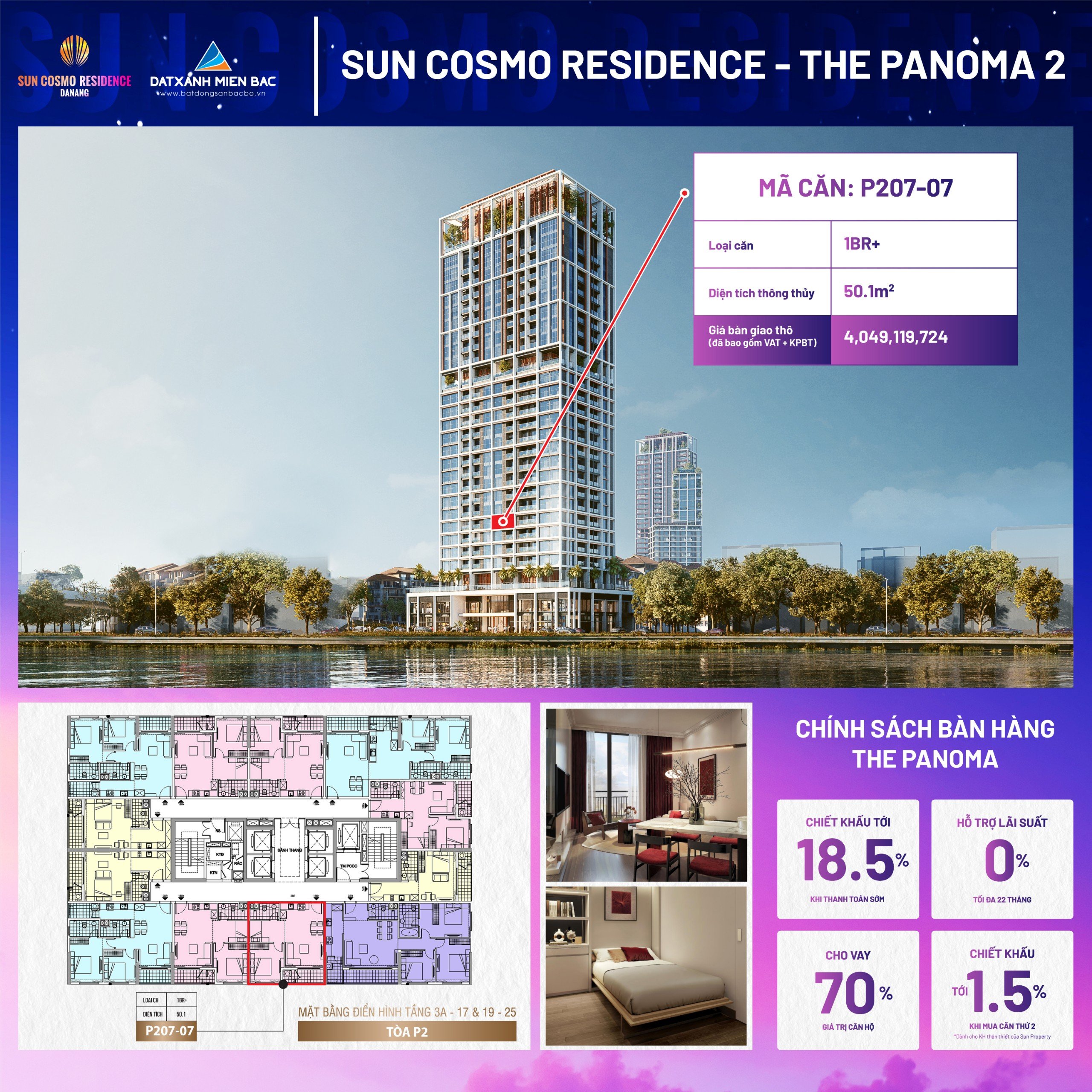 Căn hộ 2 ngủ độc quyền ôm trọn sông Hàn - Sun Cosmo Residence !!!!
