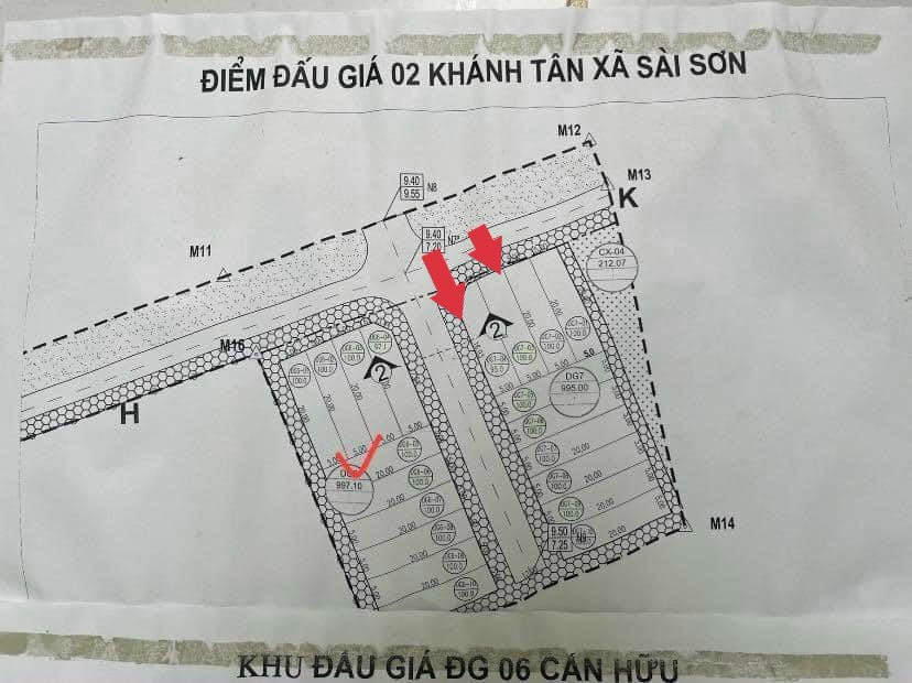 Chính chủ bán 2 lô đất đầu giá xã Sài Sơn, Huỵen Quốc Oai, Hà Nội