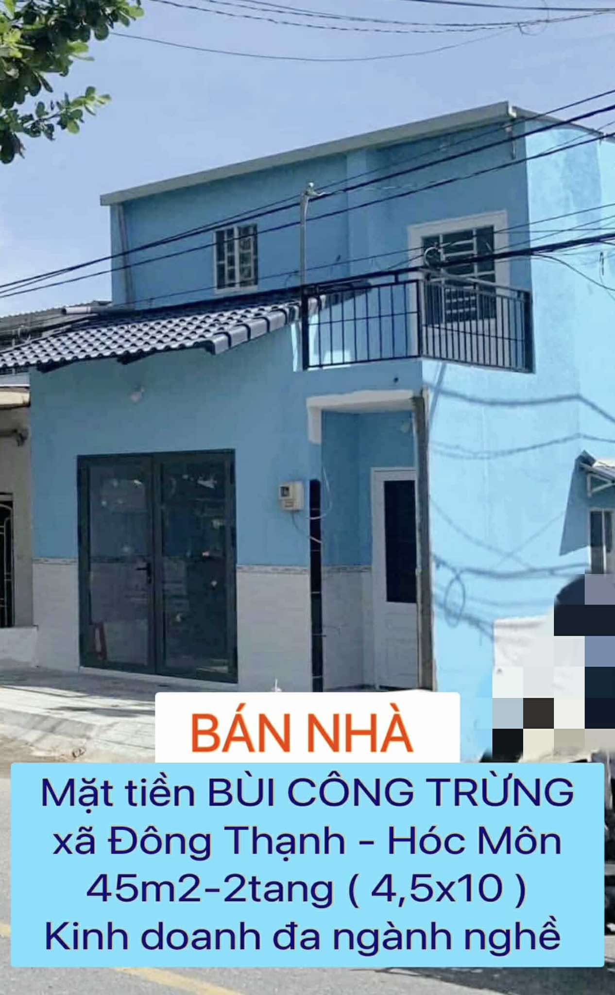 NHÀ MT BÙI CÔNG TRỪNG HÓC MÔN 45M2-2PN-2WC ,NGAY CẦU BÀ 5 , 1 TỶ NHỈNH