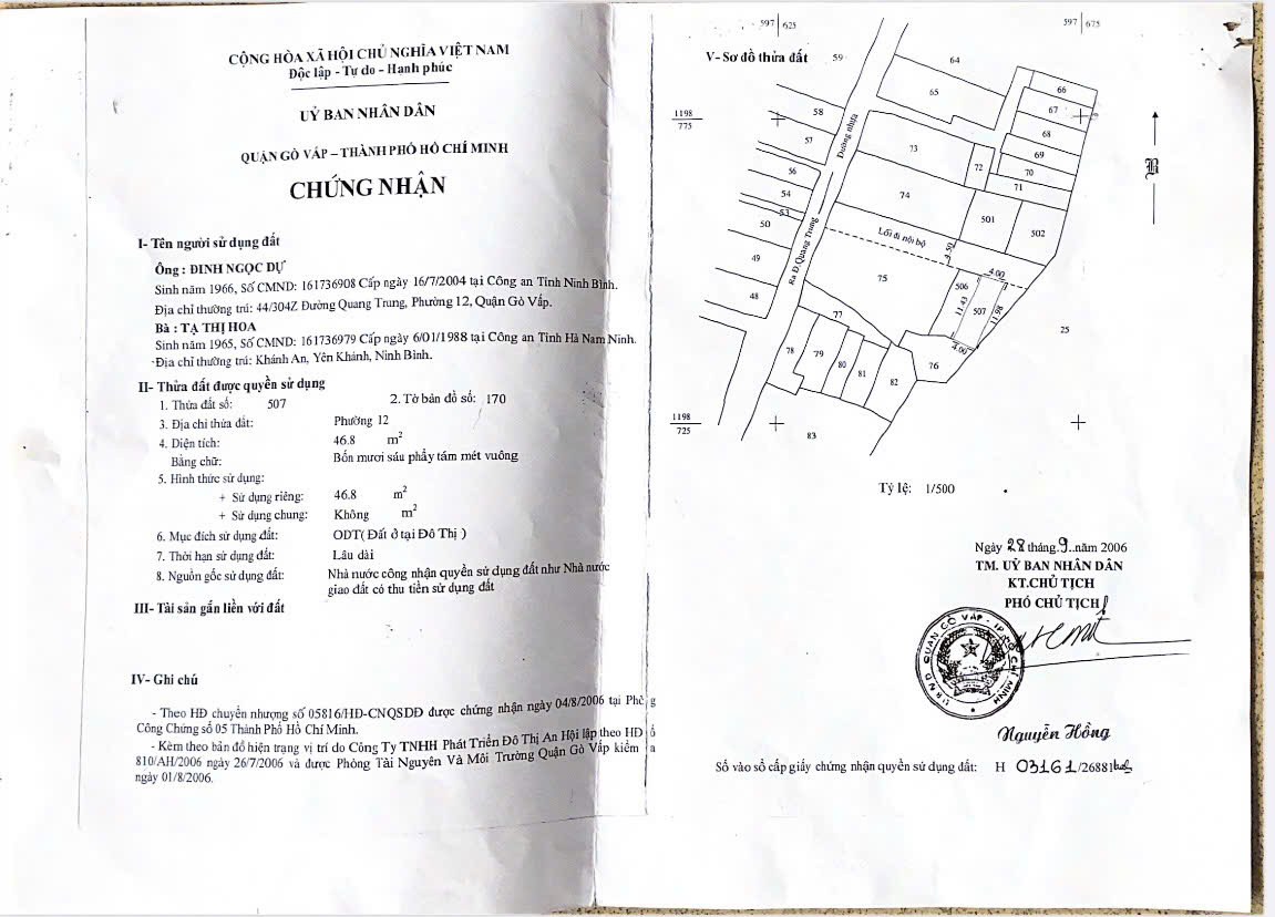 Chính chủ cần bán 2 căn nhà giá tốt tại Tân Bình Và Gò Vấp