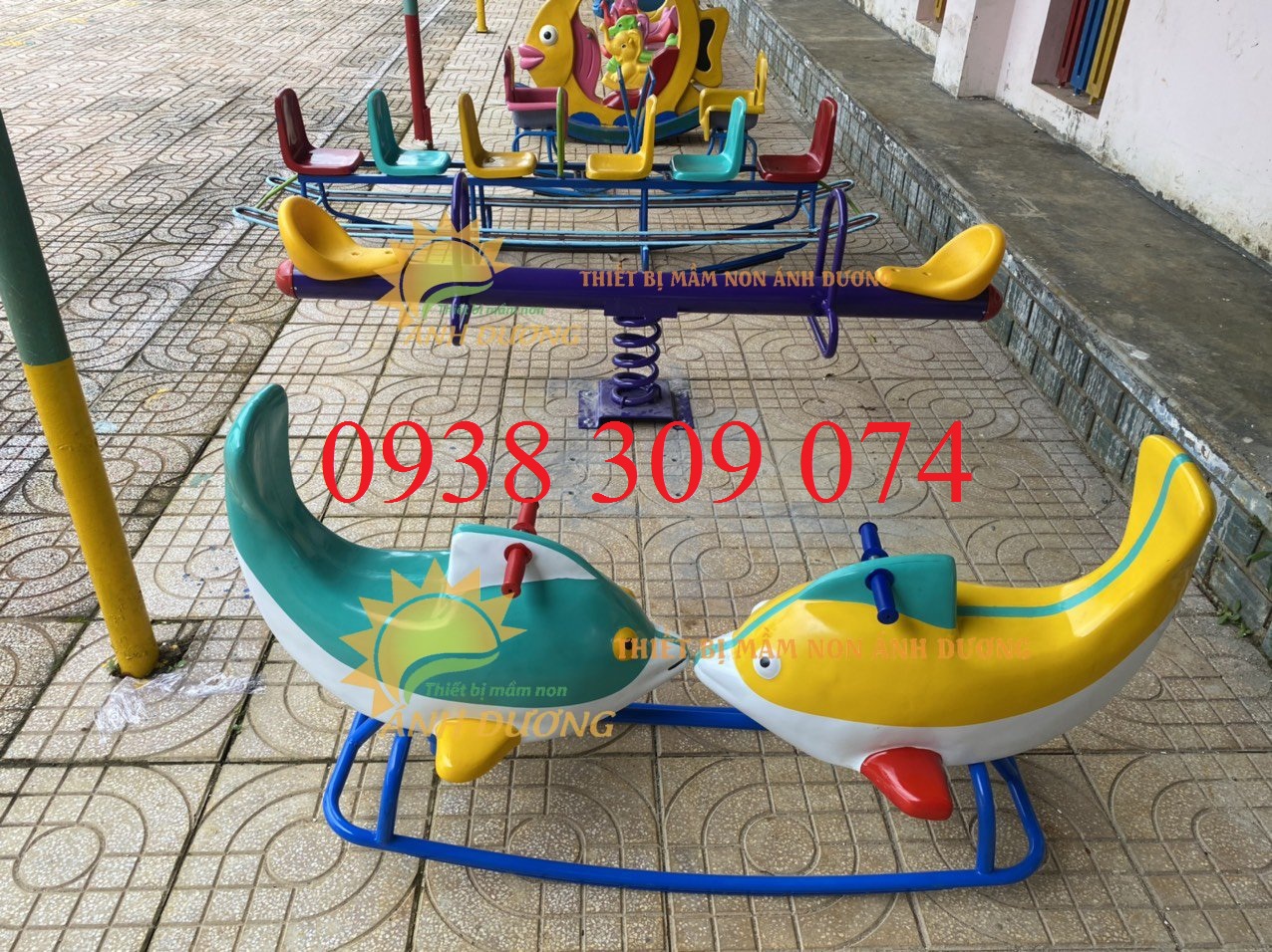 Bập bênh đôi nhựa composite hình con vật
