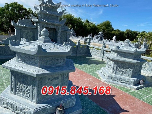 mộ tam cấp bằng đá khối đẹp bán tuyên quang 53