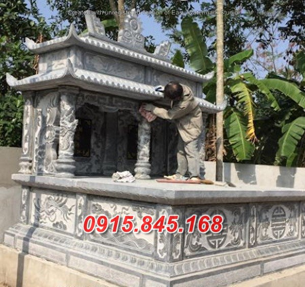 bán mộ đôi bằng đá hiện đại đẹp tại phú thọ 85