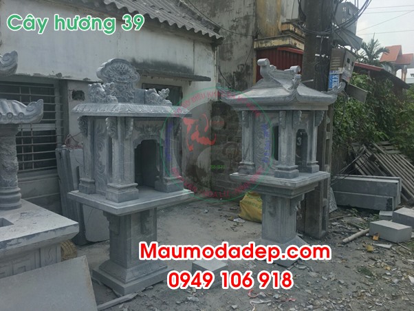 Mẫu cây hương 2 tầng thờ thiên bằng đá đẹp