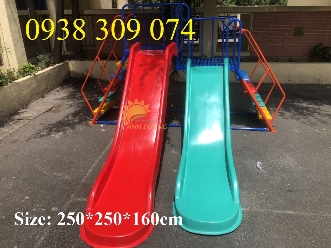 Cầu trượt máng đơn, đôi dành cho bé Ad0709