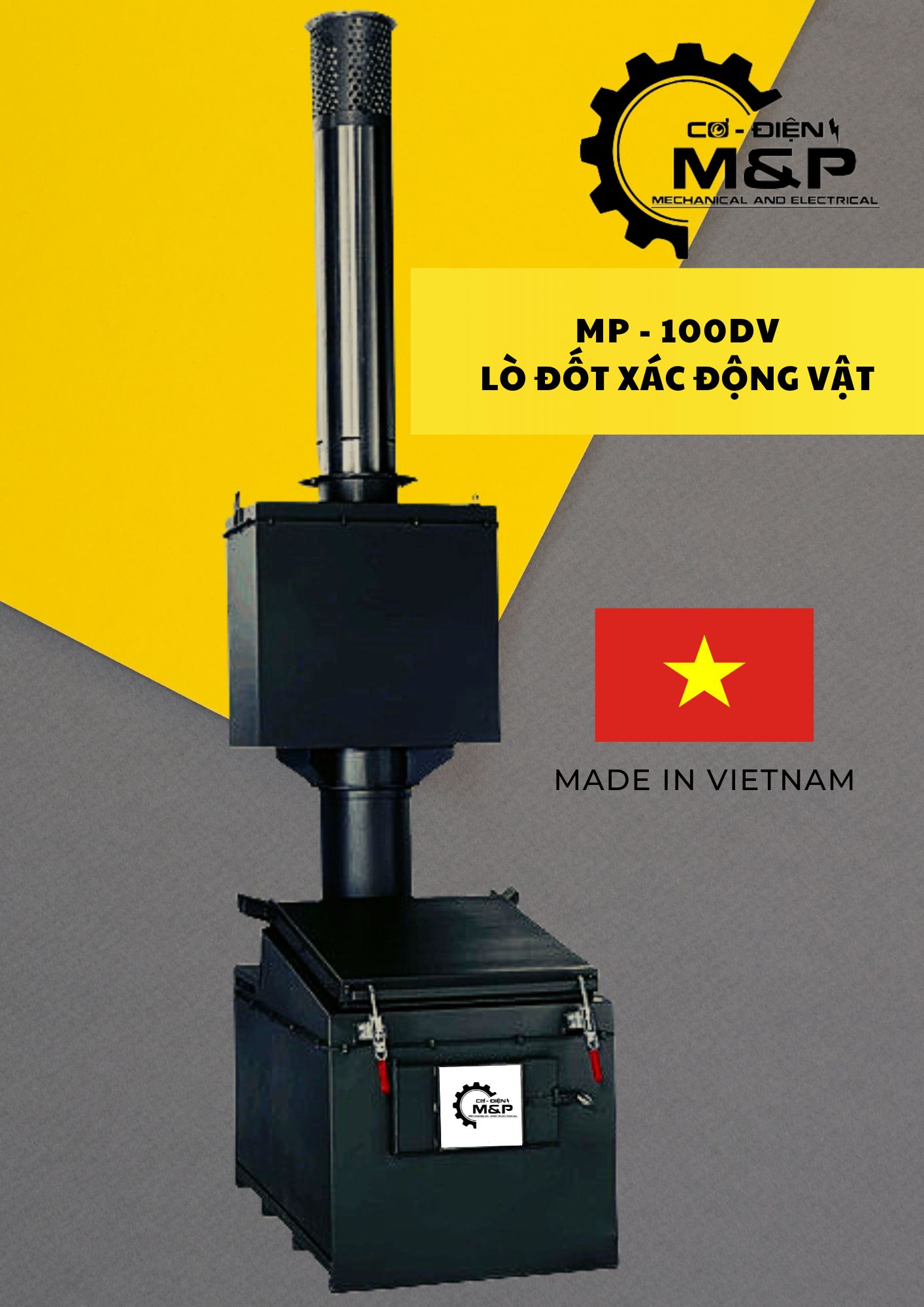 Lò đốt tiêu hủy động vật 100kg          