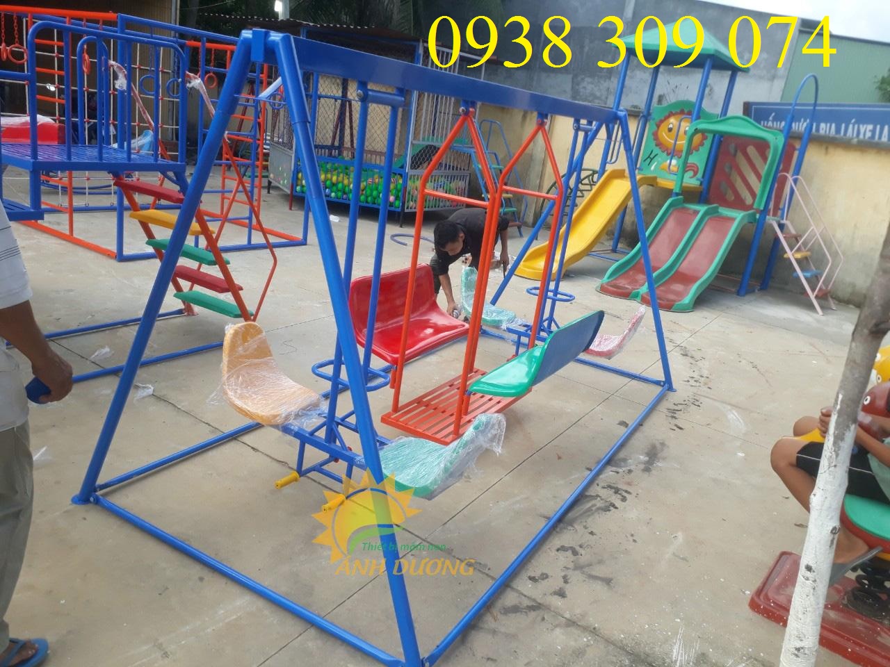 Xích đu 3 dạng dành cho bé,quán caphe khung sắt AD1202