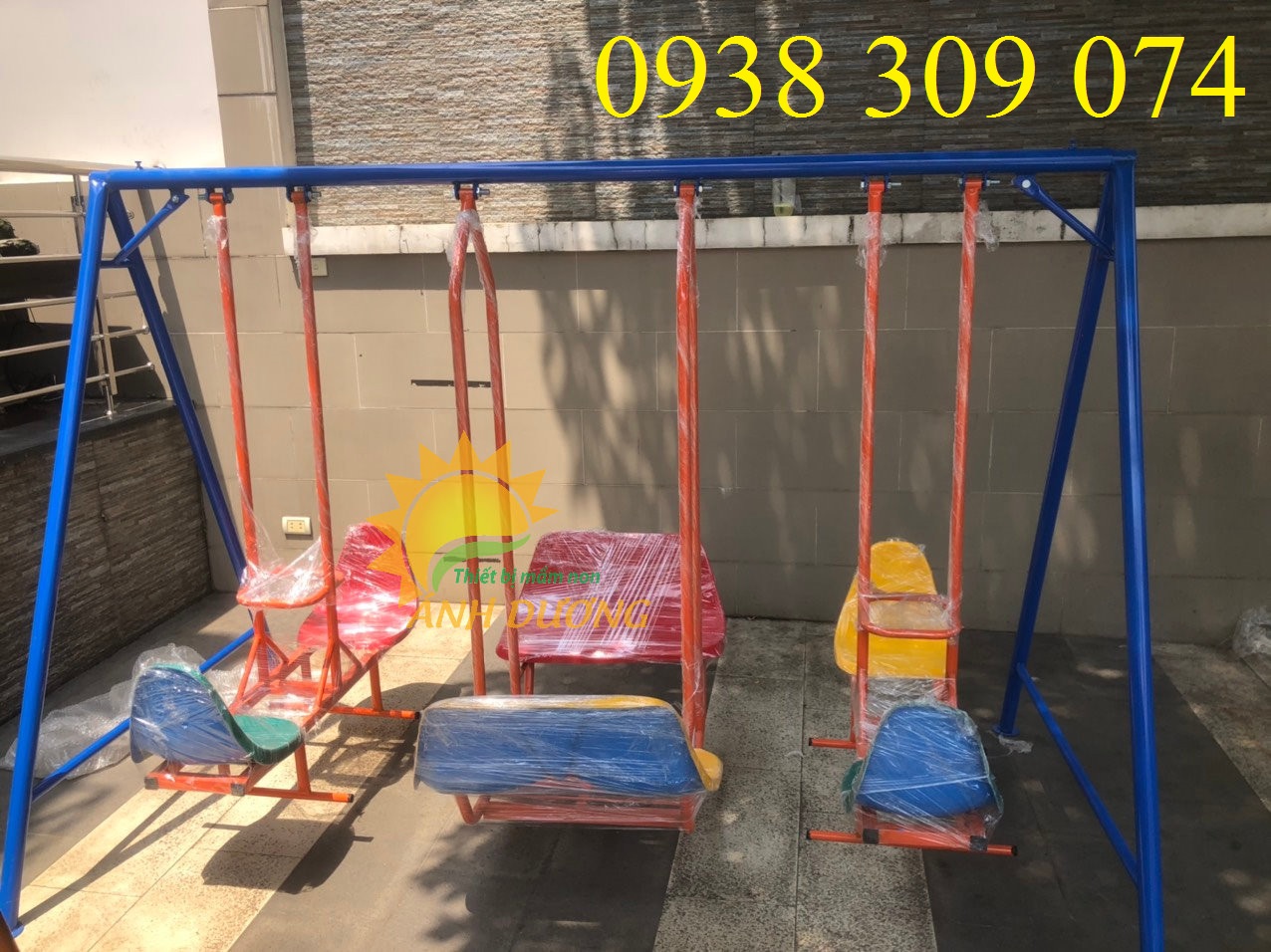 Xích đu 3 dạng dành cho bé,quán caphe khung sắt AD1202
