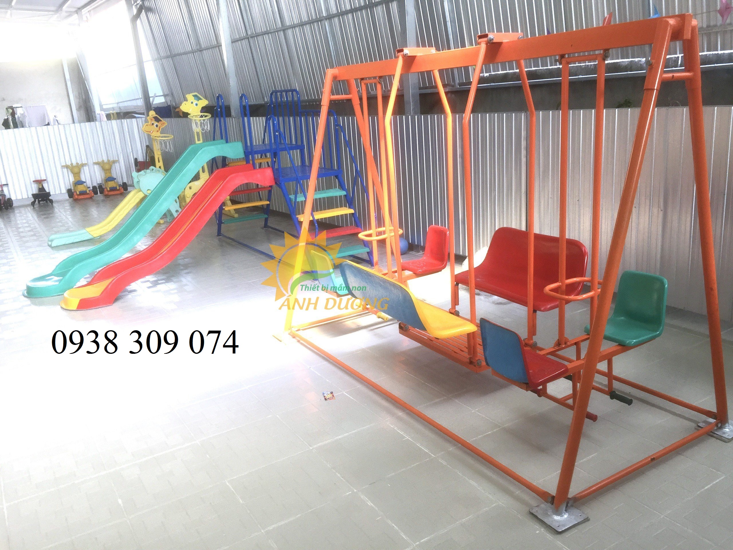 Xích đu 3 dạng dành cho bé,quán caphe khung sắt AD1202