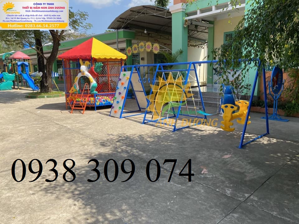Thang leo vận động kết hợp cầu trượt xích đu