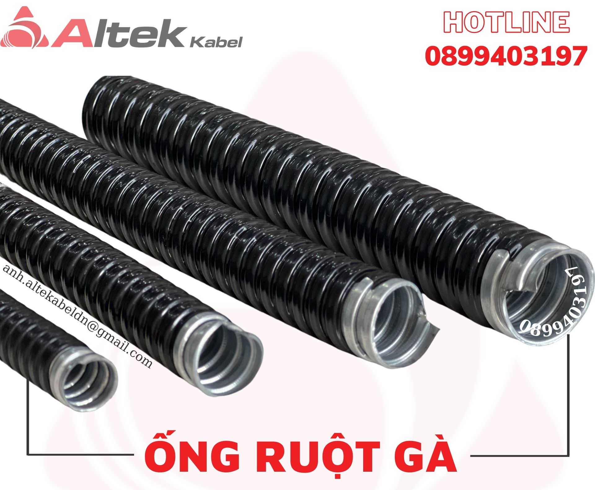 Ống ruột gà lõi thép bọc nhựa PVC phi 16 phi 20 phi 25