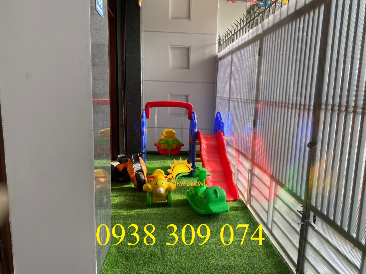 Bộ cầu trượt xích đu trẻ em hình con voi, con gấu