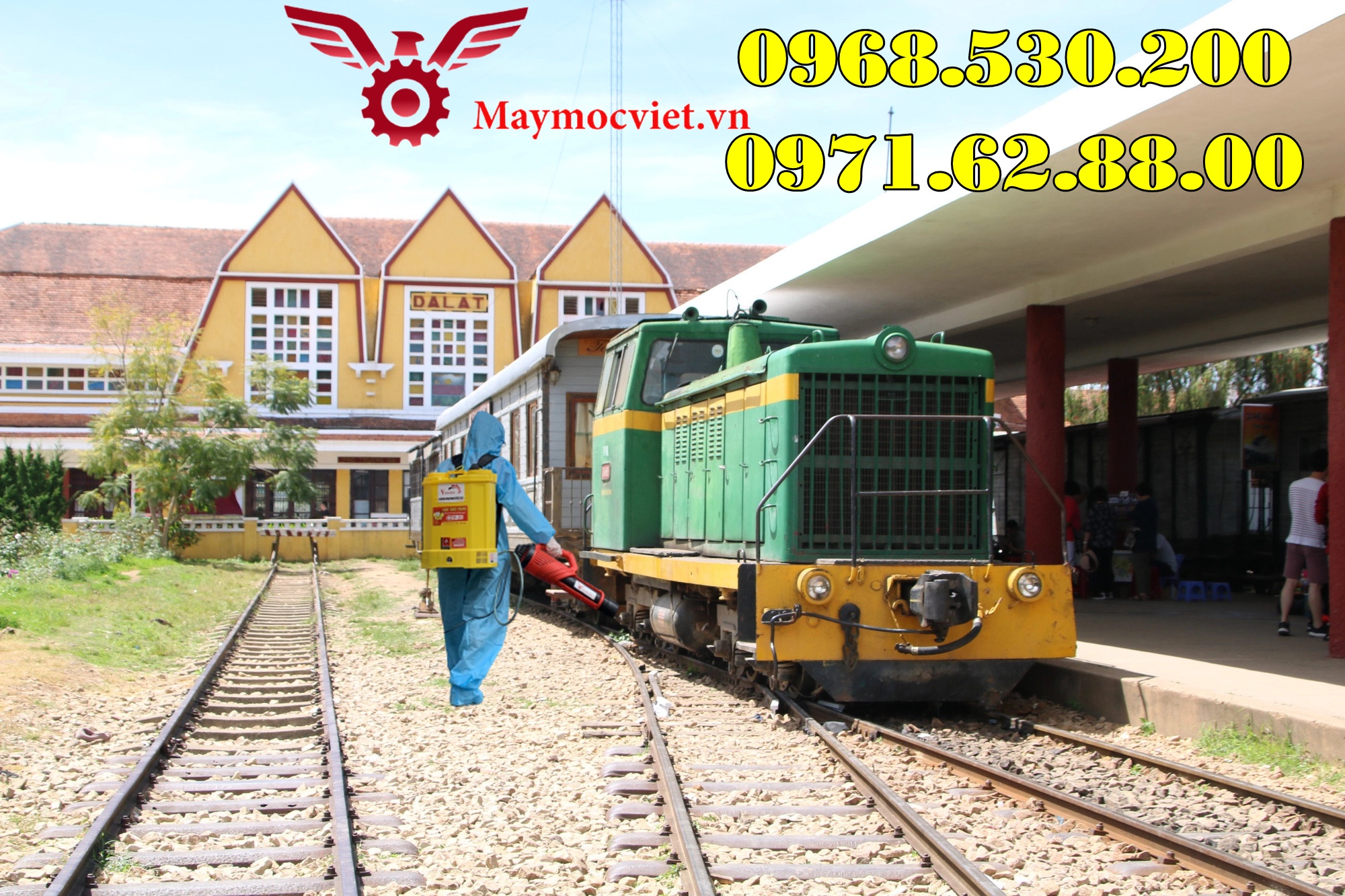 Ga Hà Nội phun khử trùng toàn bộ các tàu bằng máy  Turbo BA-6