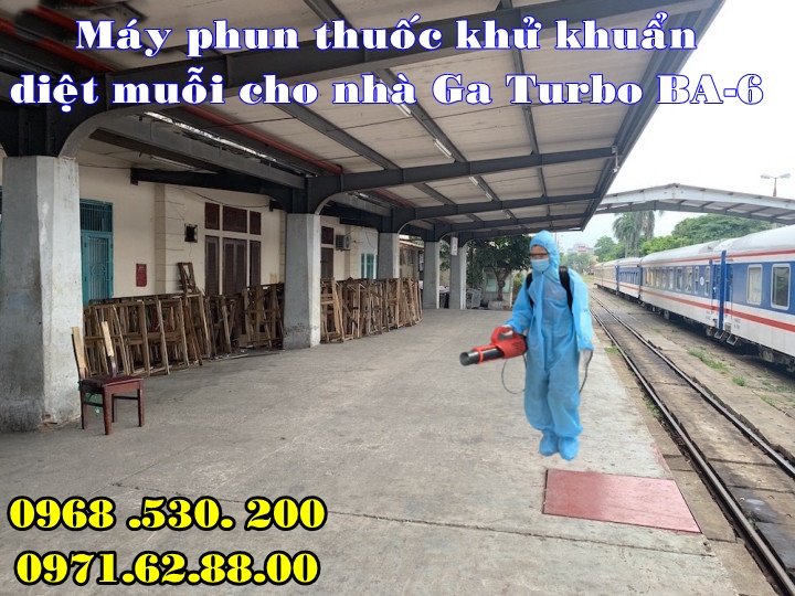Ga Hà Nội phun khử trùng toàn bộ các tàu bằng máy  Turbo BA-6