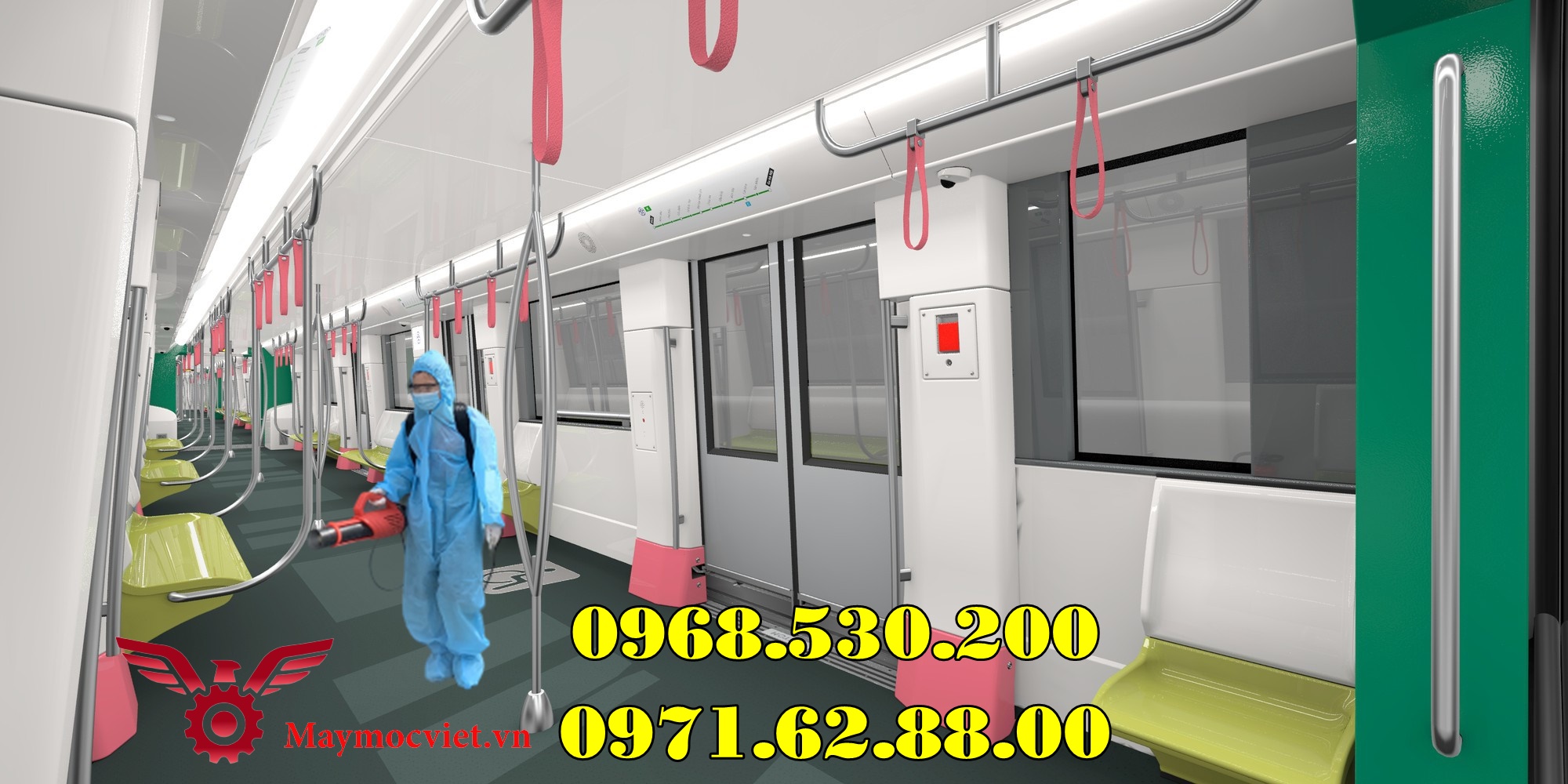 Ga Hà Nội phun khử trùng toàn bộ các tàu bằng máy  Turbo BA-6