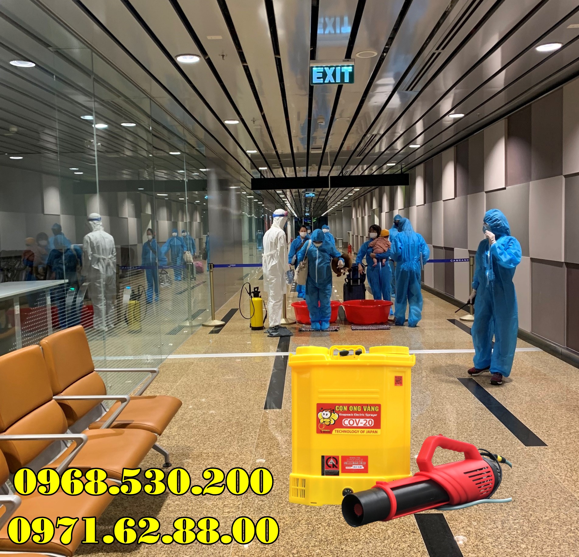 Máy phun khử khuẩn diệt côn trùng tại Sân Bay Nội Bài-Hà Nội