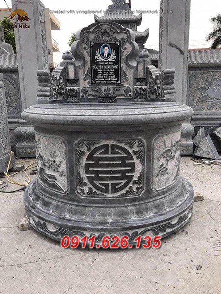 6312 Tây Ninh mẫu mộ tròn bằng đá đơn giản đẹp bán