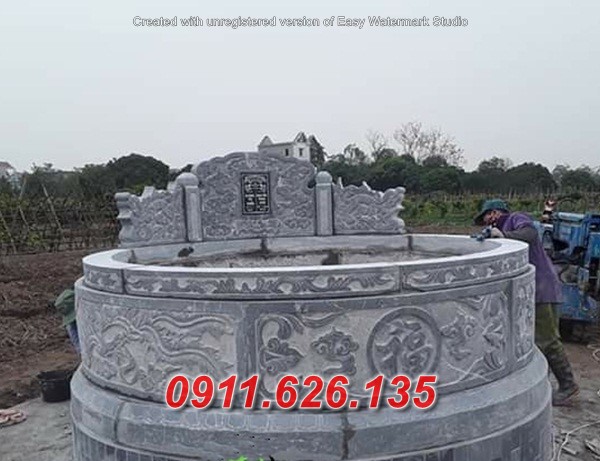6312 Tây Ninh mẫu mộ tròn bằng đá đơn giản đẹp bán