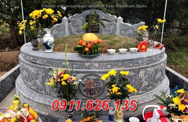 6312 Tây Ninh mẫu mộ tròn bằng đá đơn giản đẹp bán