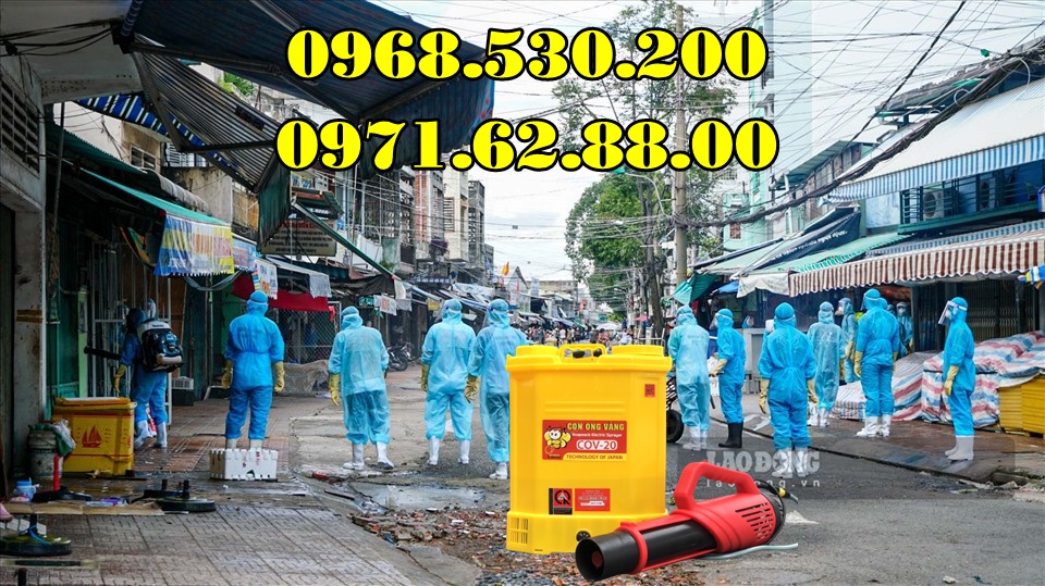 Phun hóa chất khử trùng tiêu độc tại các chợ bằng máy phun Turbo BA-6