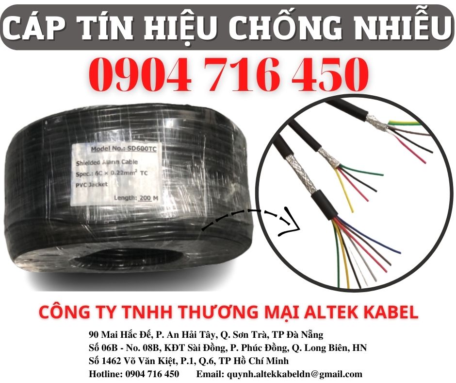 Cáp tín hiệu có lớp chống nhiễu 0.22mm Altek Kabel