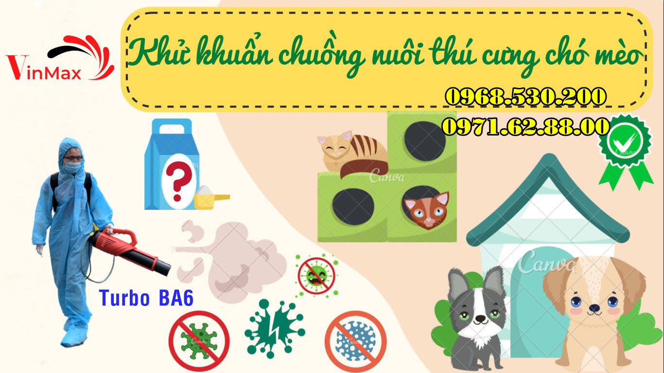 Máy phun khử khuẩn chuồng nuôi thú cưng chó mèo Turbo Ba-6