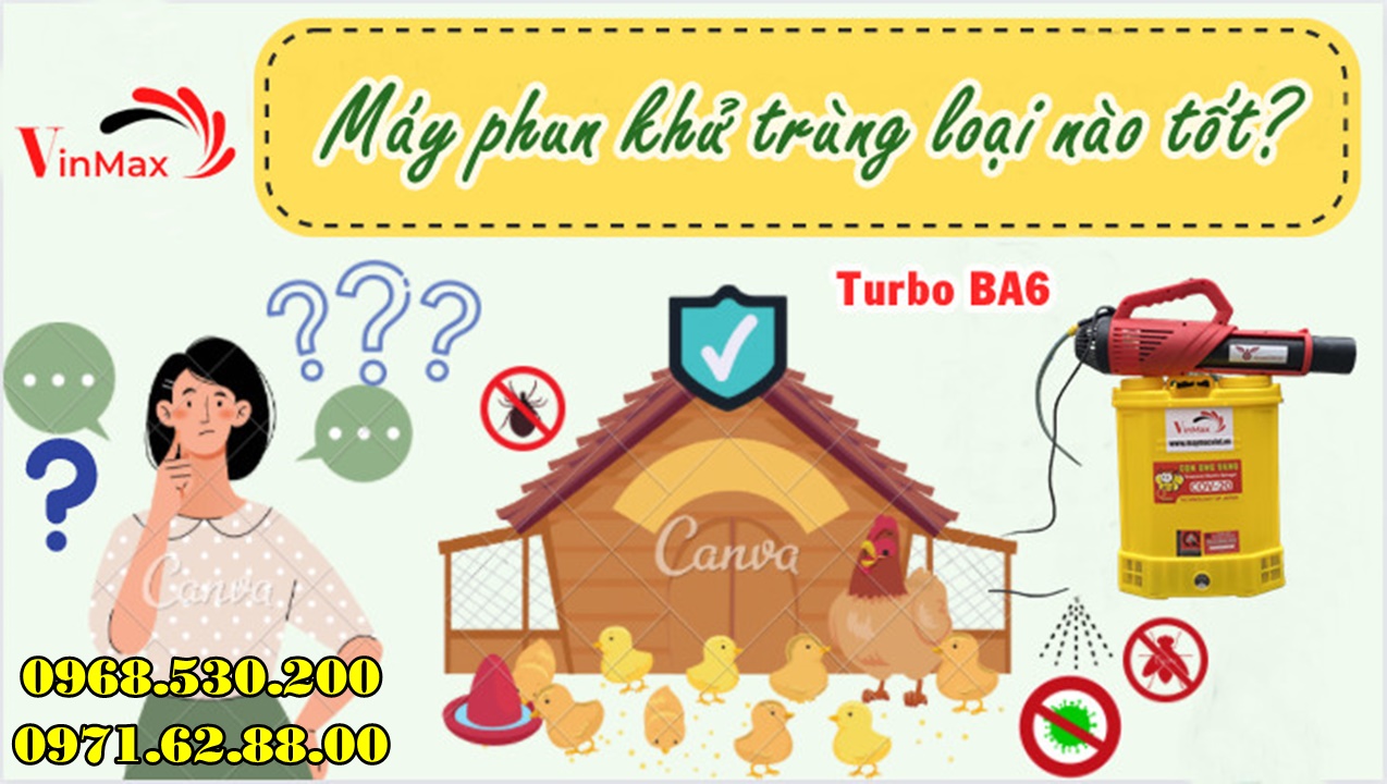 Máy phun khử khuẩn chuồng nuôi thú cưng chó mèo Turbo Ba-6
