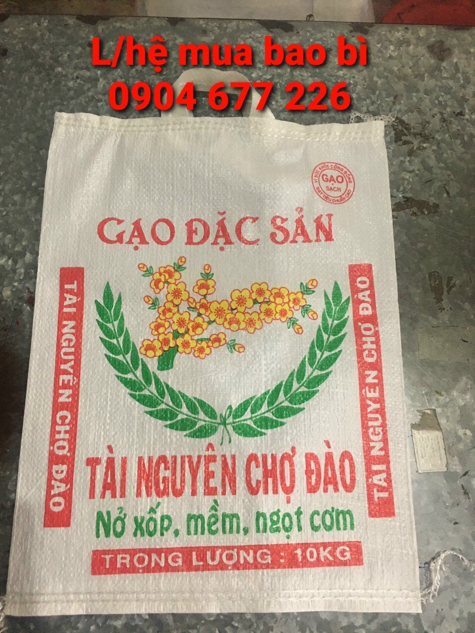 Bao đựng gạo, bao đựng gạo màu trắng in theo yêu cầu