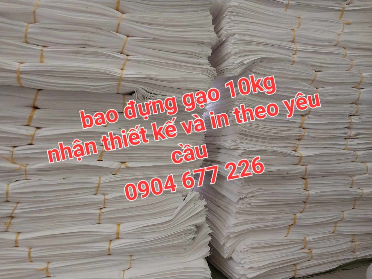 Bao đựng gạo, bao đựng gạo màu trắng in theo yêu cầu