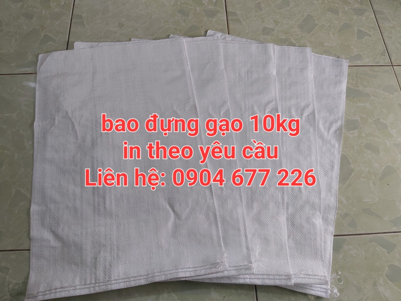 Bao đựng gạo, bao đựng gạo màu trắng in theo yêu cầu