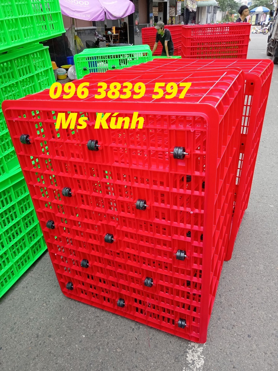 Sóng nhựa, rổ nhựa đựng hàng có bánh xe - 096 3839 597 Ms Kính