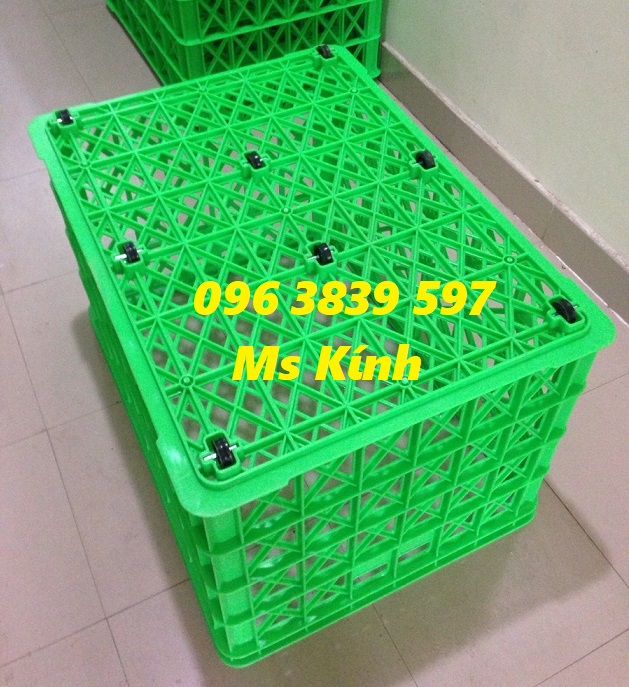 Sóng nhựa, rổ nhựa đựng hàng có bánh xe - 096 3839 597 Ms Kính