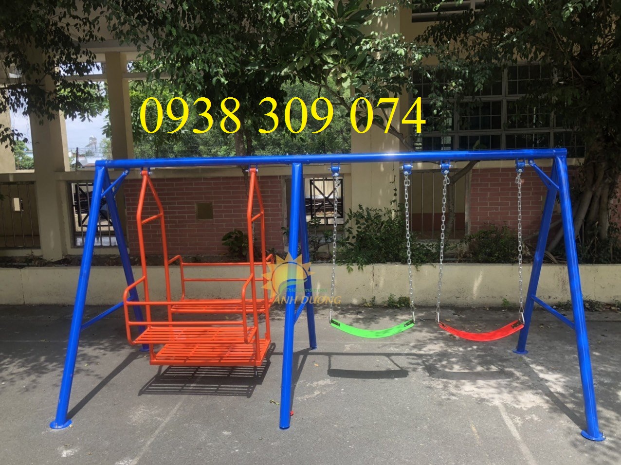 Bộ cầu trượt xích đu composite dành cho bé Ad1214-1