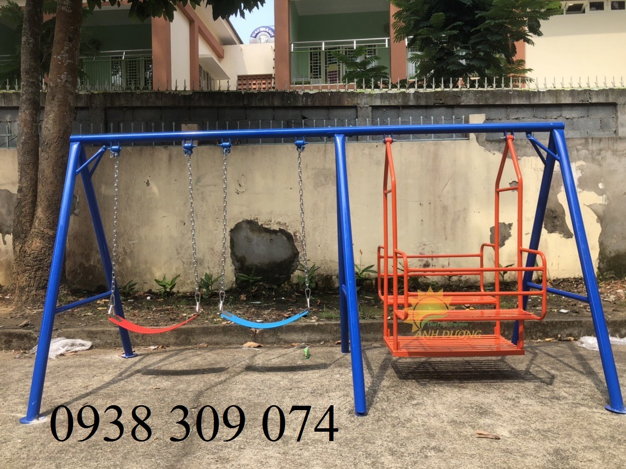 Bộ cầu trượt xích đu composite dành cho bé Ad1214-1