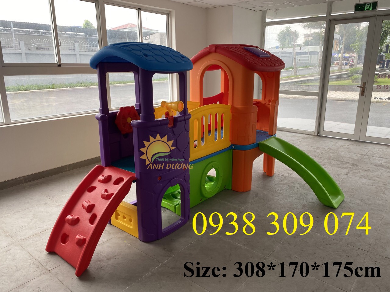 Bộ cầu trượt liên hoàn 2 khối nhập khẩu cao cấp Ad