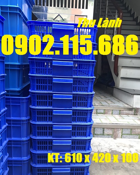 Thùng nhựa hở, sóng nhựa hở, sọt nhựa hở KT: 610x420x100