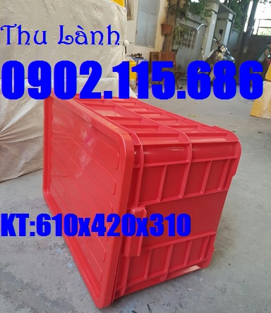 khay nhưa, thùng nhựa, sọt nhựa, hộp nhựa: KT 610x420x610