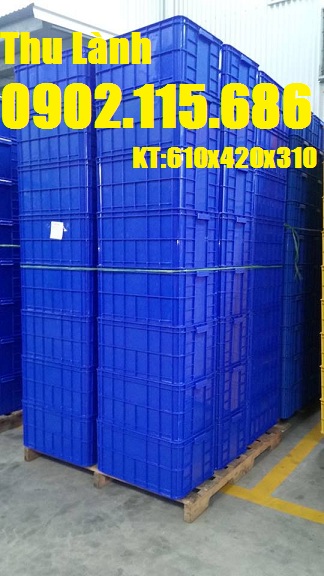 khay nhưa, thùng nhựa, sọt nhựa, hộp nhựa: KT 610x420x610