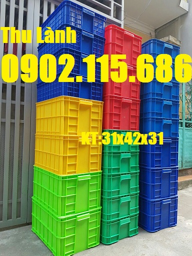 khay nhưa, thùng nhựa, sọt nhựa, hộp nhựa: KT 610x420x610