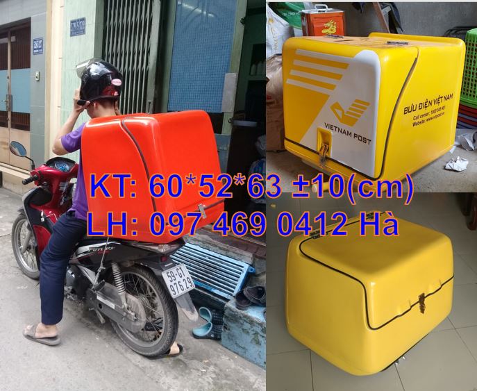 Bán thùng chở hàng sau xe máy quận 12, thùng giao hàng tiếp thị giá rẻ
