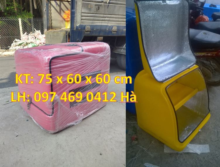 Bán thùng chở hàng sau xe máy quận 12, thùng giao hàng tiếp thị giá rẻ