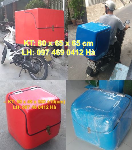 Bán thùng chở hàng sau xe máy quận 12, thùng giao hàng tiếp thị giá rẻ