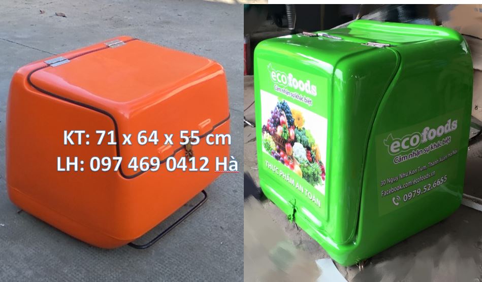 Bán thùng chở hàng sau xe máy quận 12, thùng giao hàng tiếp thị giá rẻ